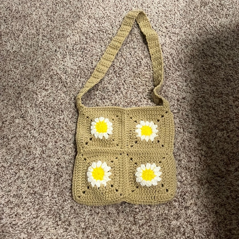 Handmade Crochet Sunflower Bag
